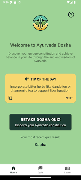 Ayurveda Dosha Screenshot 1